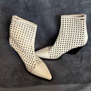 Jeffery Campbell white peak a boo boots. New without tags. Never worn.